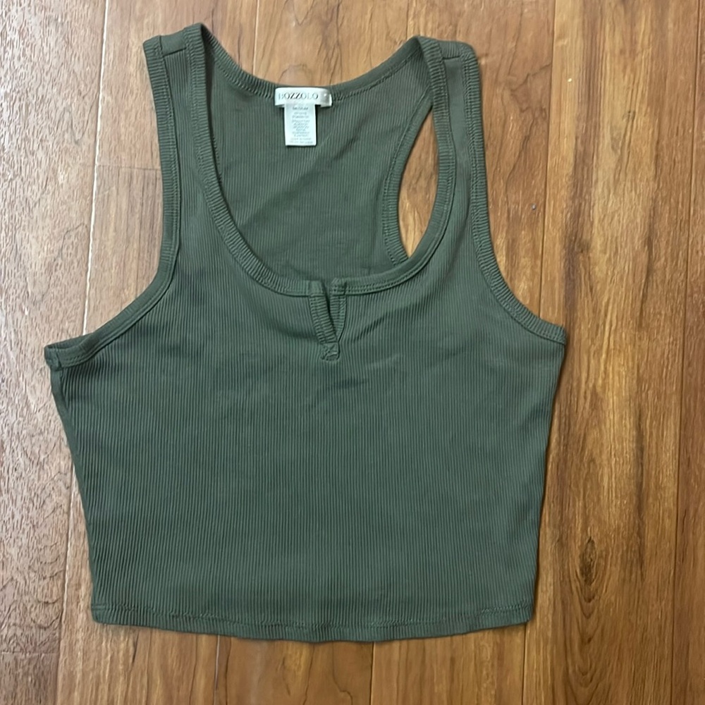 Bozzolo Size Small Green Cropped Tank Top